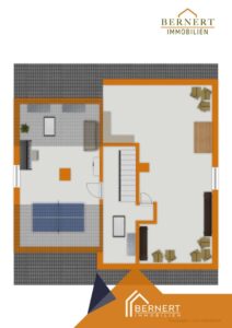 Grundriss visualisiert Dachgeschoss