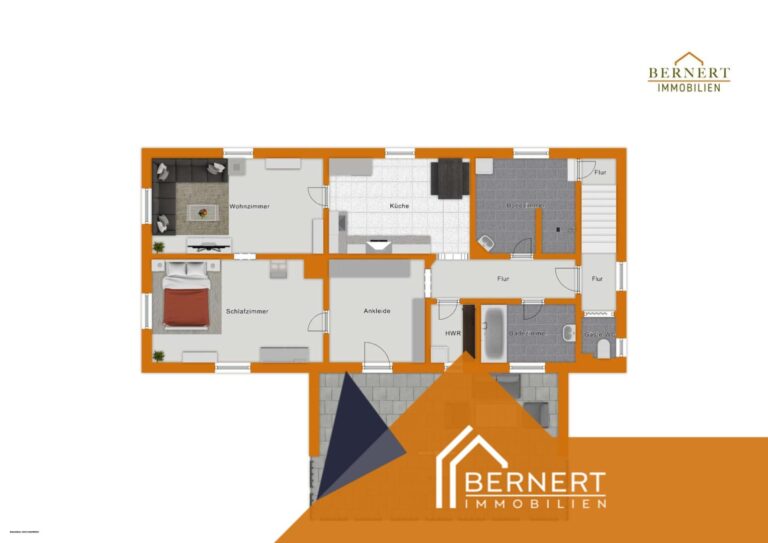 Grundriss visualisiert OG Wohnhaus