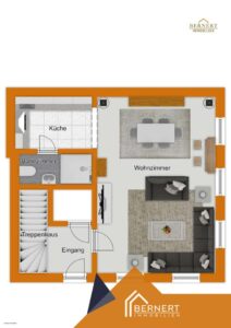 Grundriss EG visualisiert