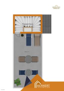 Grundriss visualisiert Dachterrasse